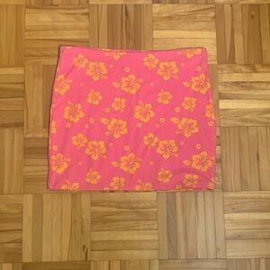 Garage Pink and Yellow Floral Mini Skirt